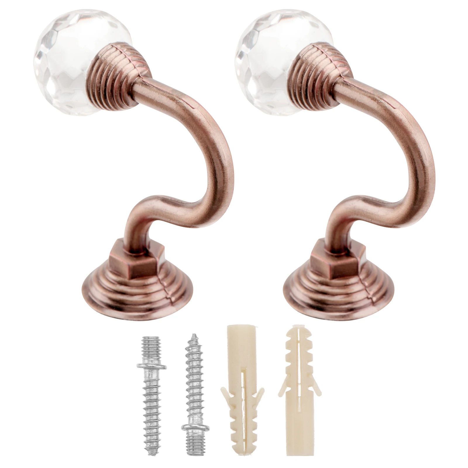 

2 Pcs Curtain Hook Hooks for Wall Side Tie Back Curtains Drapery Heavy Duty Drapes Rod