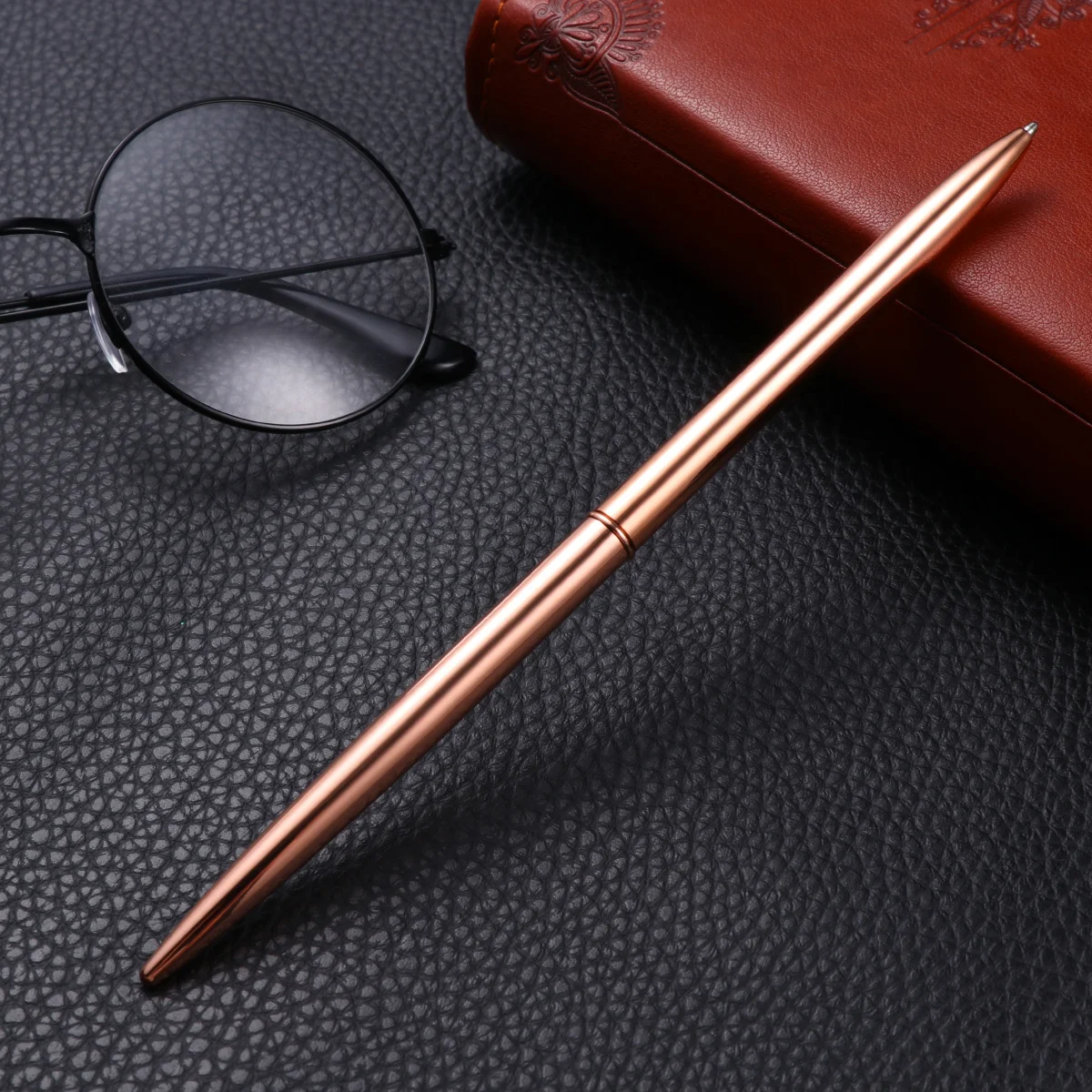 

6Pcs Metal Ballpoint Pens Ergonomic Lightweight Black Ink Rotation Pen for School Office Supplies Gift Ballpoint Pens