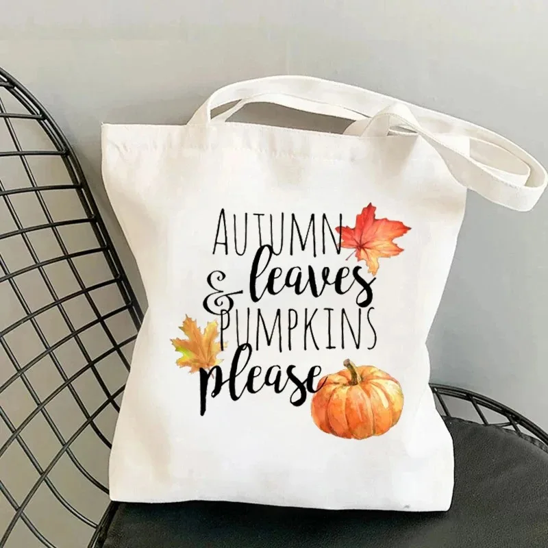 Pumpkin Women Shoulder Bags Just A Girl Who Loves Printed Shopper Canvas Bag Harajuku Female Tote Handbag Fashion Girl Handbags