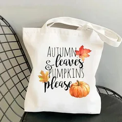 Pumpkin Women Shoulder Bags Just A Girl Who Loves Printed Shopper Canvas Bag Harajuku Female Tote Handbag Fashion Girl Handbags