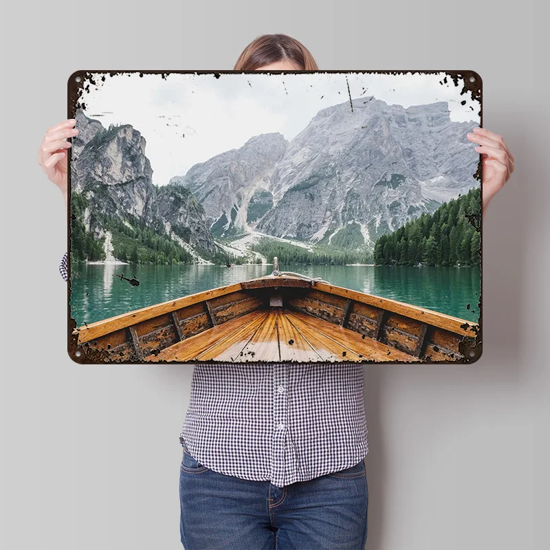 

Металлическая табличка-постер «Пункты туристических маршрутов»: винтажный декор для дома, настенное искусство, ретро-плакат из жести, аксессуары для декора