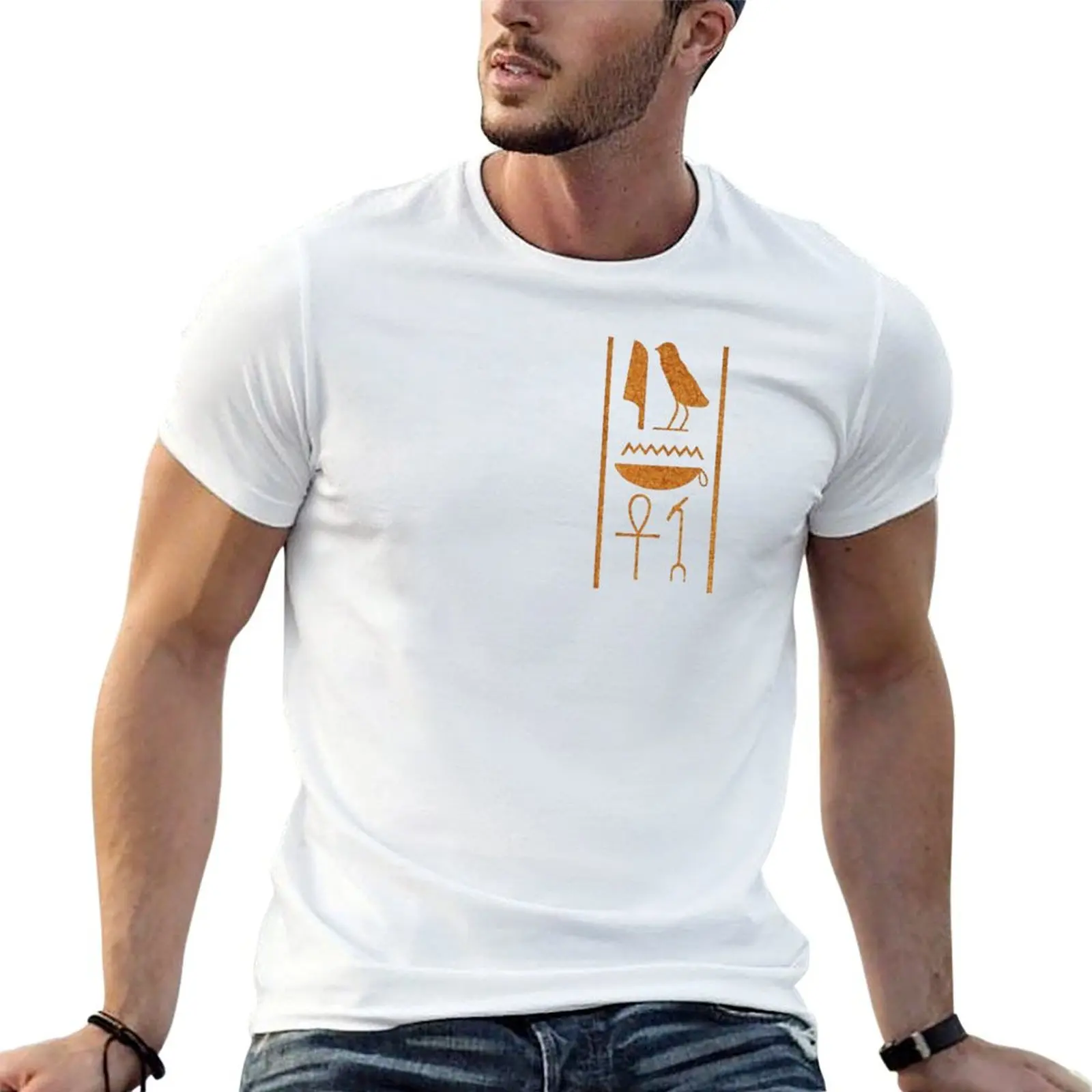 May you have a long life and a solid home - Gold Hieroglyphic T Shirt design: Original Artwork Copyright Stuart Littlejo T-Shirt