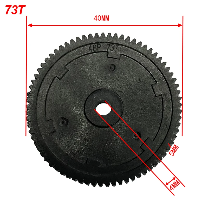 Nylon 48P Spur Gear 73T 5 pz per 1/10 Rc Car Fit Sakura R31 G31 SCX10 AX10 Traxxas HPI Rc accessori per auto modello