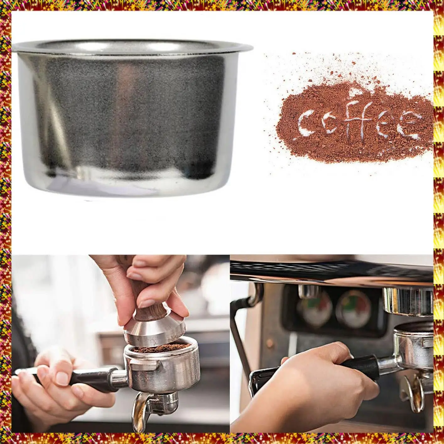 Agoup 4 pçs 51mm 4 copos filtro de substituição cesta para café bottomless portátil para delonghi ec680/ec685 espresso