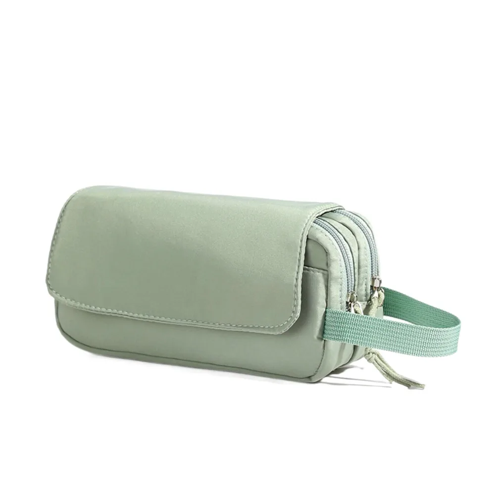 

Portable Korean Style Flap Cosmetic Bag Large Capacity Double Zipper Small Item Bag Handhold Wash Bag Travel Toiletry Bag Travel
