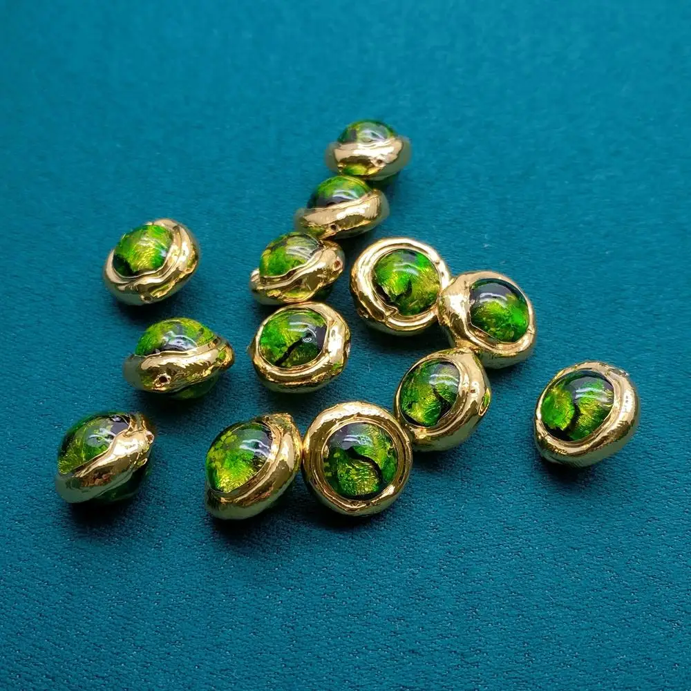 Wholesale 10 PCS Green Murano Glass Connector Spacer Bead for Making Jewelry DIY