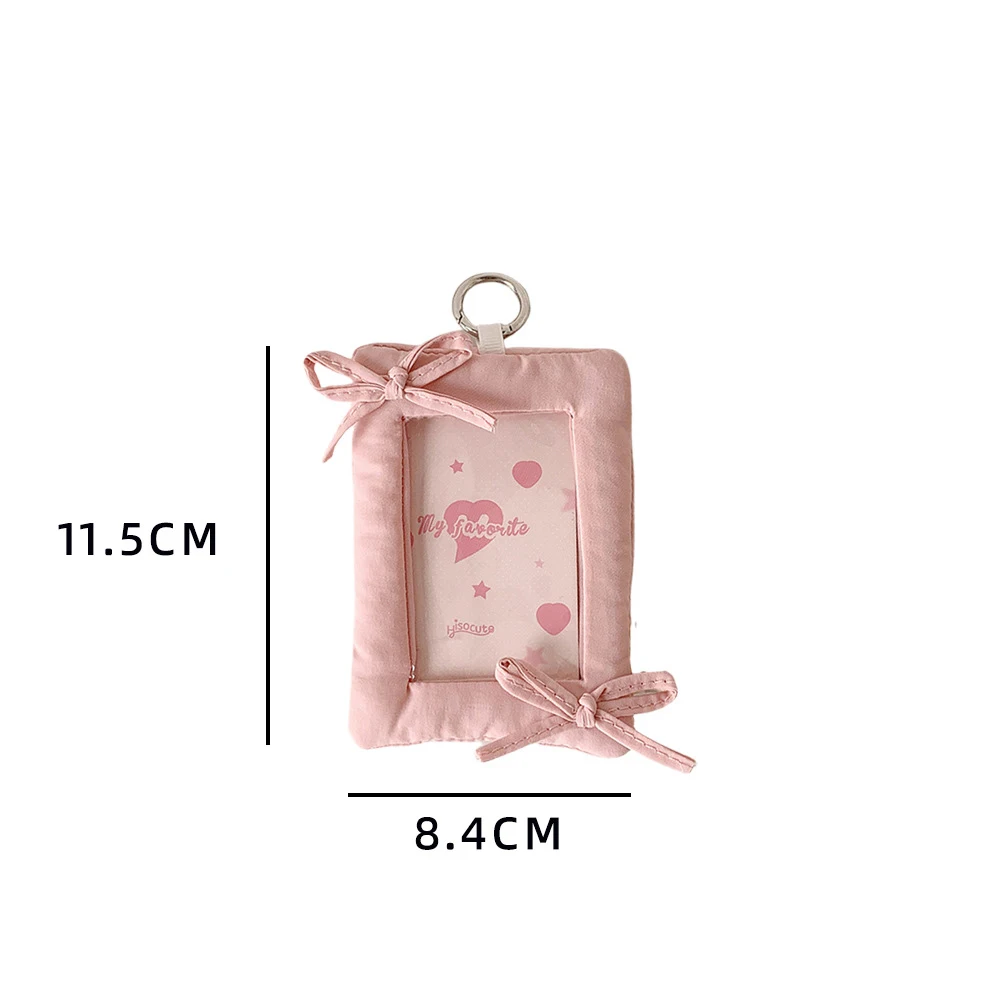 Fashion Simple 2KY Solid Color Bow 3-Inch Card Holder Backpack Pendant Cute Girls Idol Photo Storage Student Id Card Cover Gifts