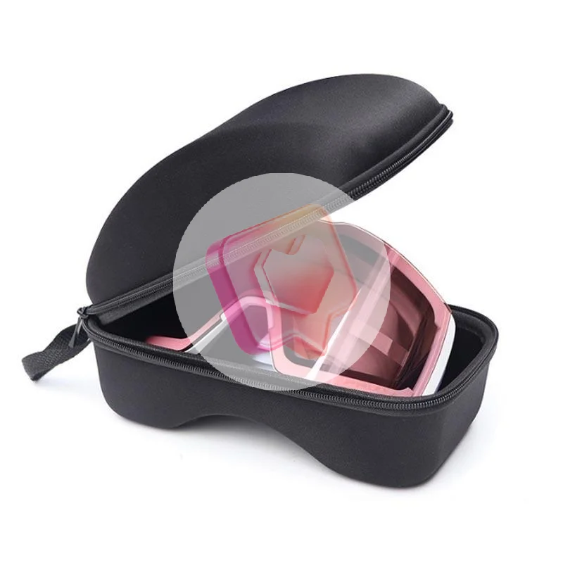 قطعة واحدة من حافظة نظارات EVA على الجليد، حامل محمول لنظارات التزلج، حقيبة تخزين واقية مع حلقة تسلق