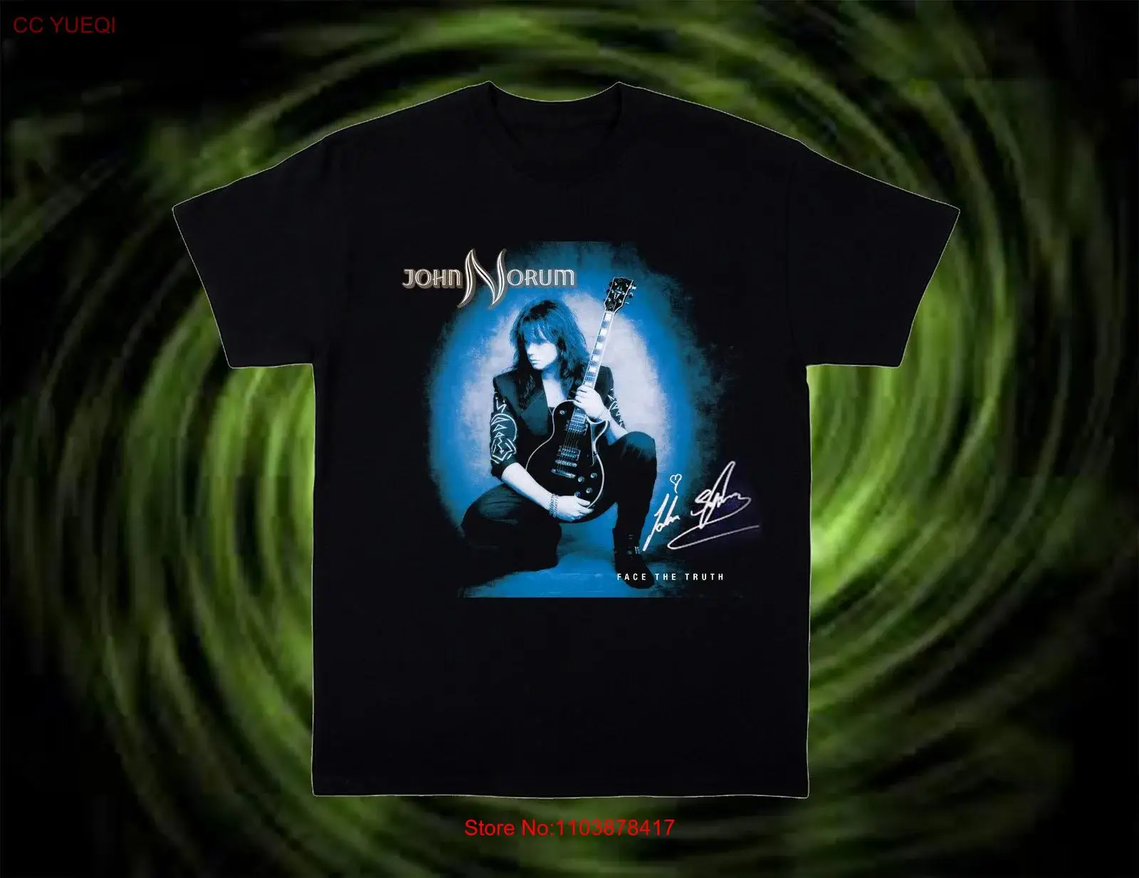 Футболка с надписью John Norum - Face The правда, Black Gifl для фаната ZZ630 Футболка с надписью John Norum - Face The правда, Black Gifl для фаната ZZ630