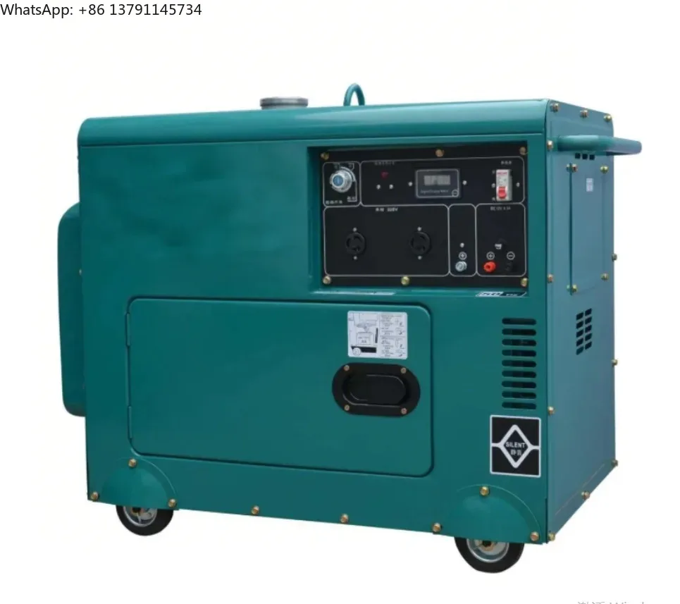 Super Silent Diesel Generator Set 3kva 5kva 8kva 10kva Home Use 5kw Diesel Generators 50/60Hz 220V 380V Rated Voltage 4