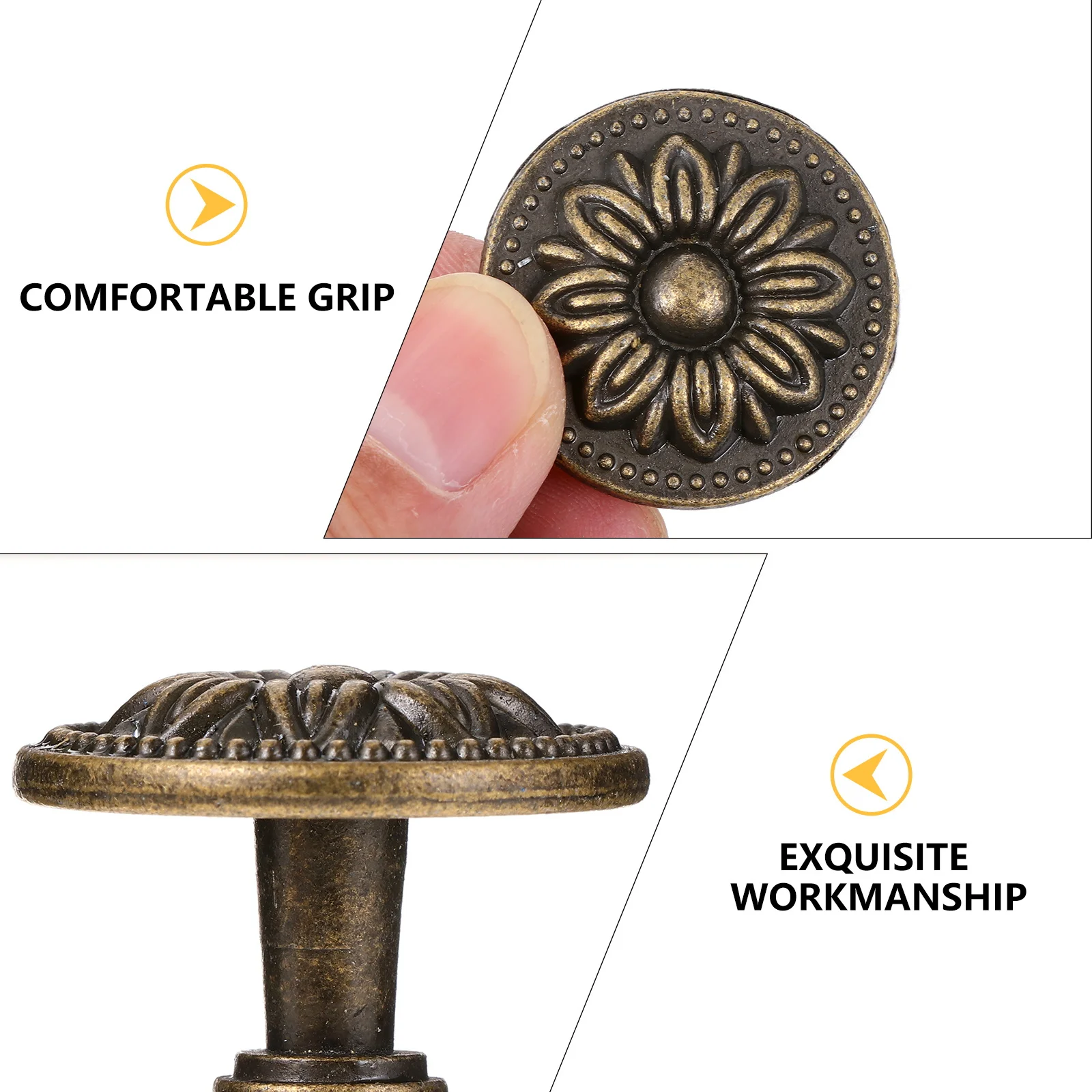 

4pcs European Vintage Style Zinc Alloy Cabinet Pulls Rustproof Drawer Handles For Kitchen Bathroom Furniture Cupboard Wardrobe