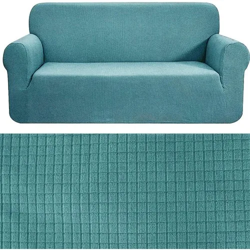 Bogda Stretch Fitted Flexible Washable Square Pattern Bergere Seat Cover Set 3 Personality Seat Cover Turquoise