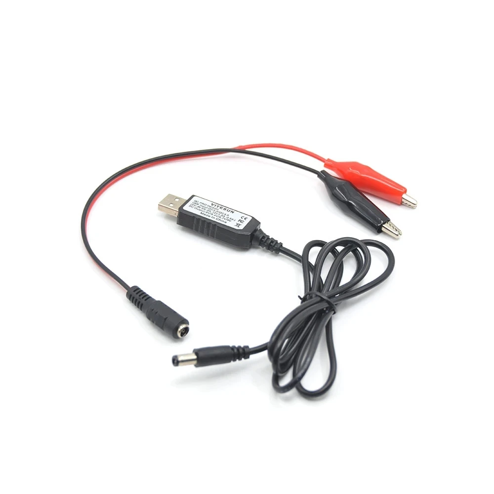 QC3.0 USB To 5V 6V 9V 11V 12V Adjustable Voltage Step 0.2V 5.5x2.5mm/2.1mm Cable Power Boost Cable For WiFi Router LED DIY Power