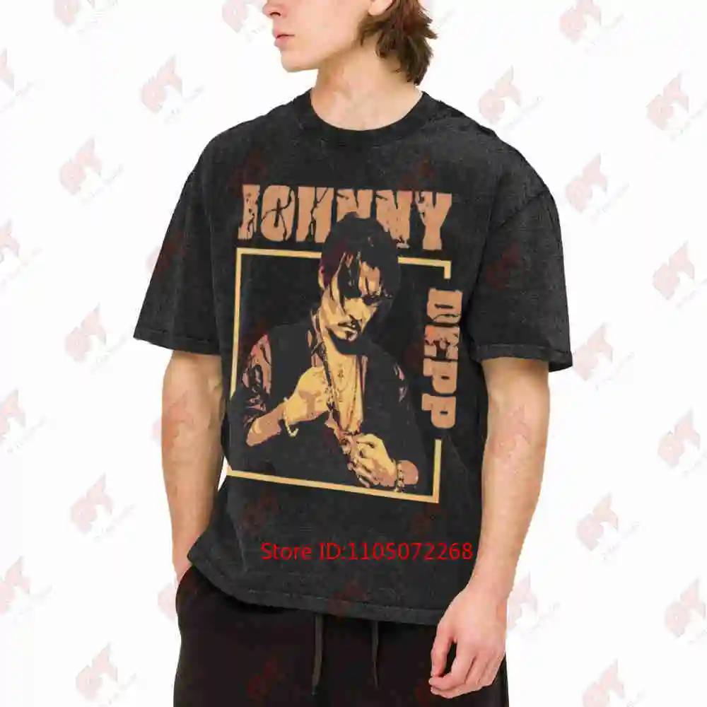 Johnny Depp Vintage Washed Tee Pure Cotton T-Shirt