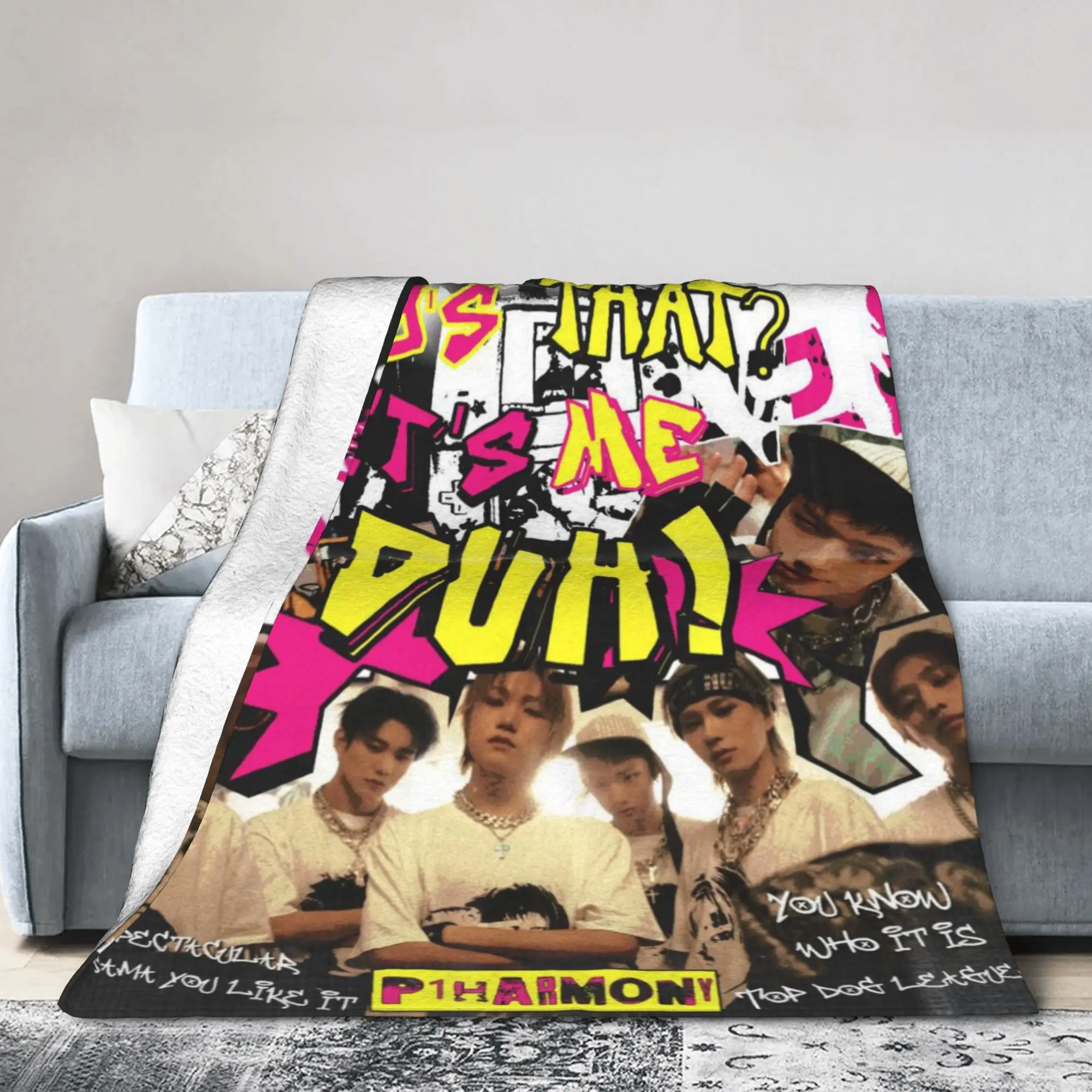 DUH! P1Harmony Kpop Music Album Blankets Super Soft Fleece Healing Gift  Throw Blanket Bedspread