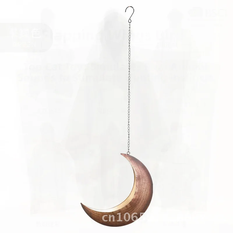 

Antique Metal Wall Hanging Plant Pot Rack Moon-Shaped Storage Basket for Succulents Flowers Greenery Decorative Organizer