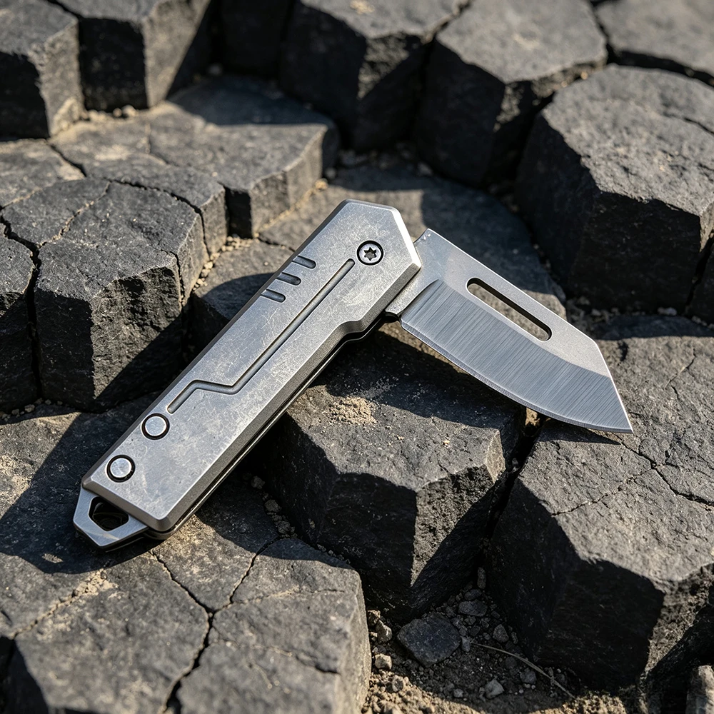 Mini Light Keychain Folding Pocket EDC Knife Parcel Unboxing Daily Cutting Camping Picnic Wilderness Trek Travel Commute Gear