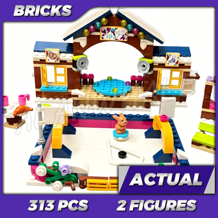 

313pcs Friends Snow Resort Ice Rink Skating Lodge Pretzel Shop Hockey Goals 10730 Building Kits sets Compatible With Bricks