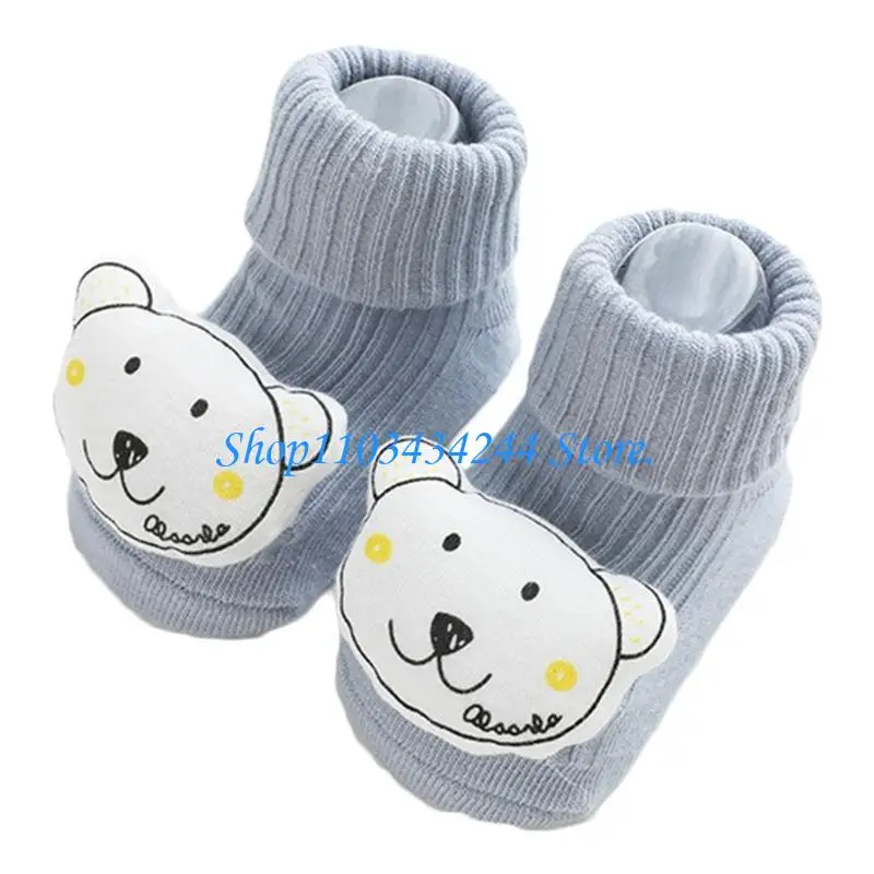  Toddlers Non-slip Socks Cartoon Baby Girls Boys Socks with Grip Cotton Socks