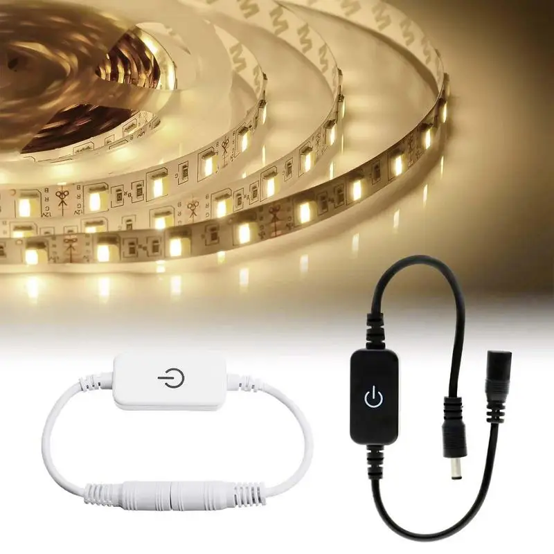 LED Strip Light Dimmer Switch LED Strip Light Dimmer Single Color LED Lights Strip Dimmer In-line Controller LED Light Switch