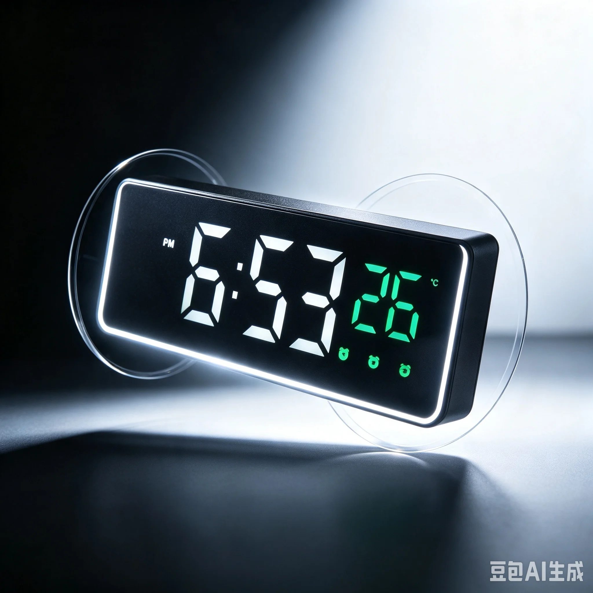 Voice Control Digital Alarm Clock with Temperature Date Display Snooze Function 3 Alarms 12/24H Format Mirror LED Table Clock wi