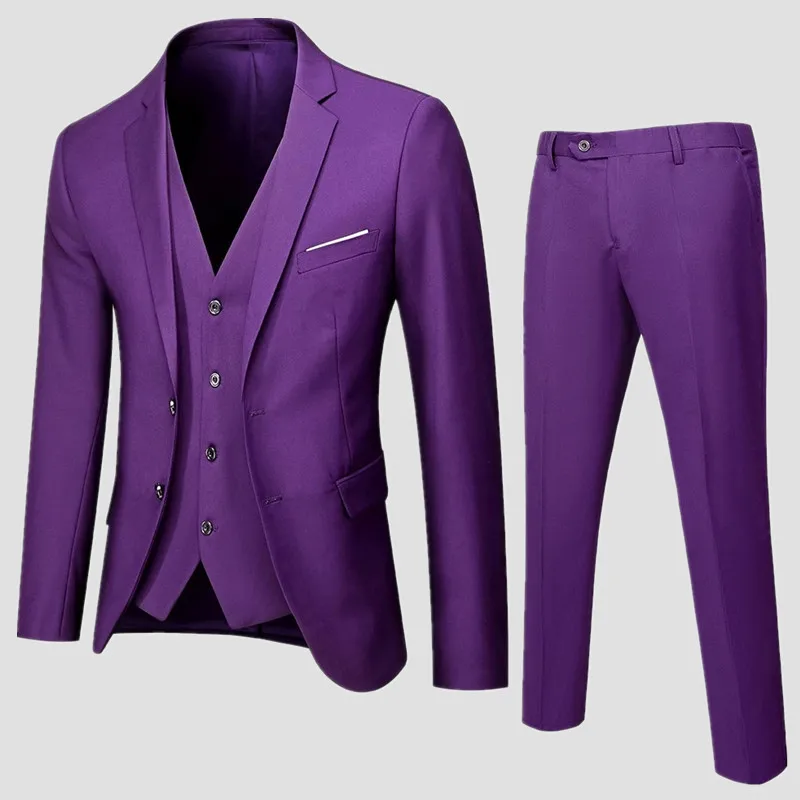 Elegant Wedding Men\'s Suits Blazer Slim Fit 3 Pcs Jacket Pants Vest Luxury Costume Homme Formal Party Male Clothing