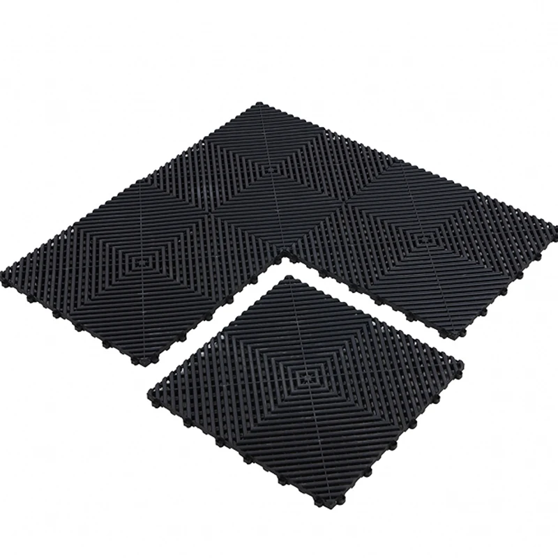 Garage Floor Tiles Recycled Plastic, Waterproof Large Floor Mats for Car Wash,Vented Drainage, Eco Easy to Install, High Quality