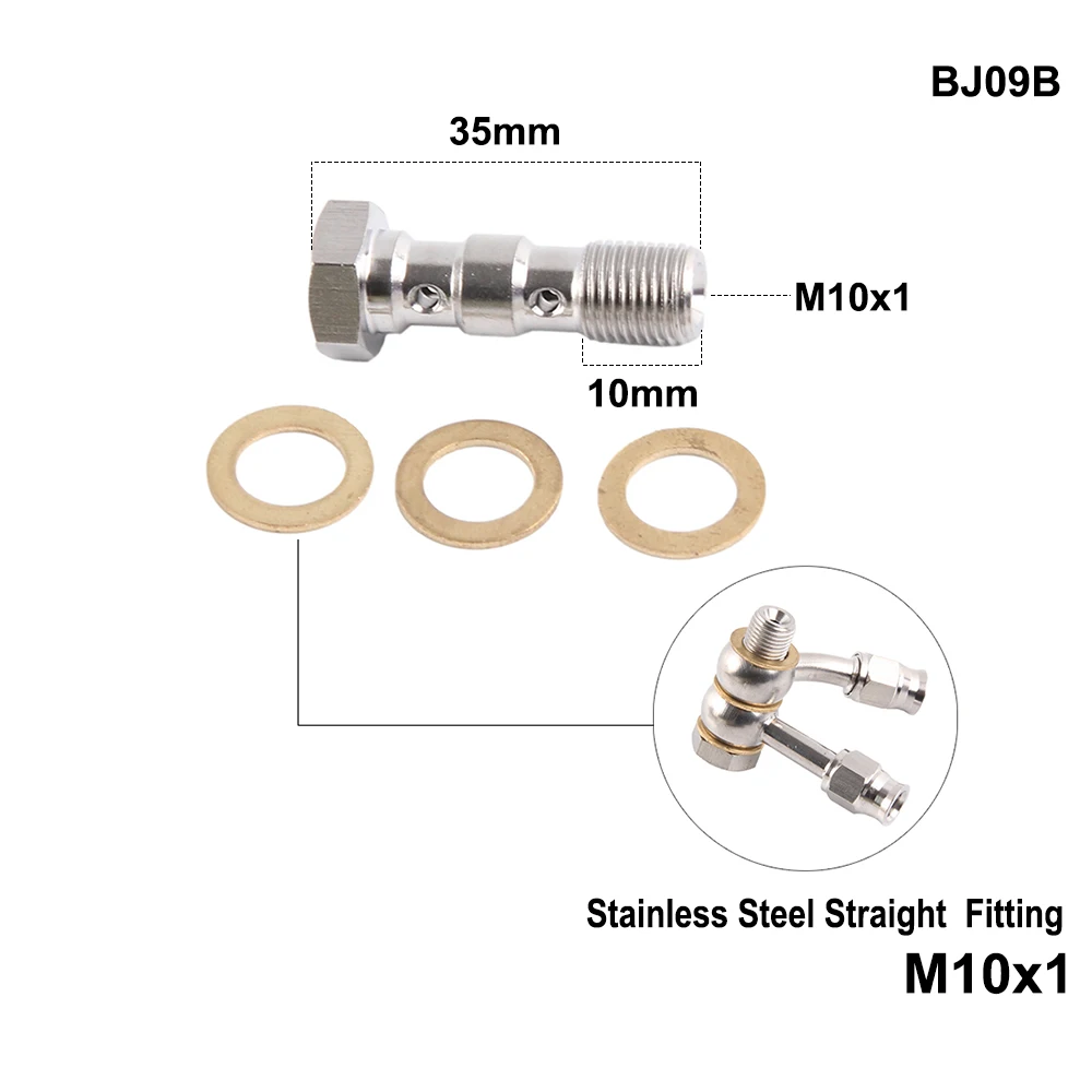 M10x1 AN3 M10x1.25 motocykl rower z napędem hydrauliczne przewód oleju hamulcowego linii do montażu Banjo ze stali nierdzewnej