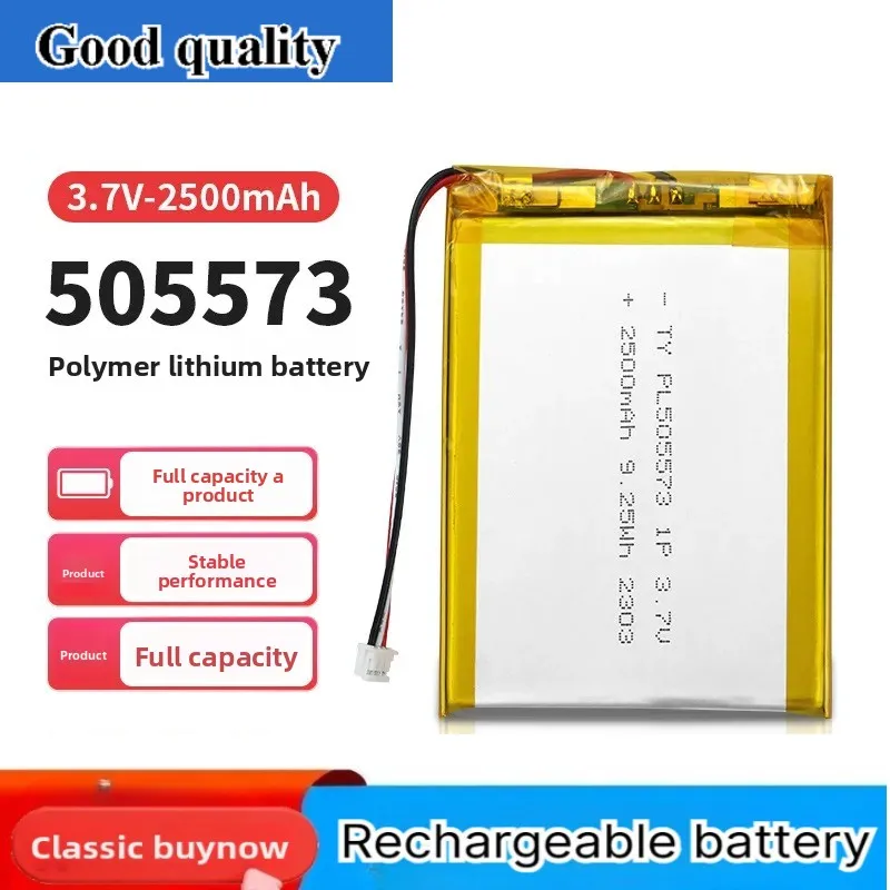 for 505573 Polymer Lithium Battery 2500mAh 3.7V Large Single Soft Pack for Electric Toy Beauty Instrument