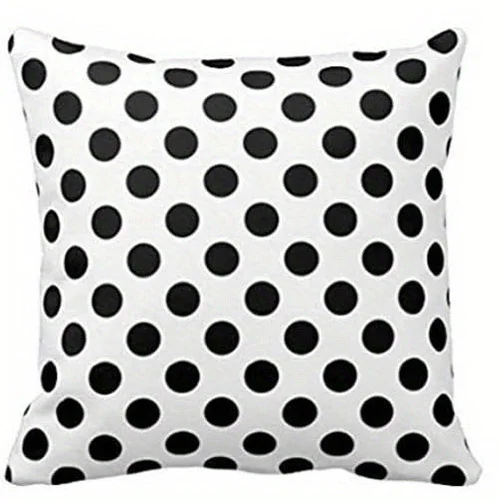 Home Decor Black & White Polka Dot Pattern Throw Pillow Pattern Cushion Cover Suitable for Sofa Bedroom Car Pillow Cover - view 3