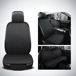 Universal Car Interior Seat Cover Protector Auto Flax Front Back Rear Backrest Linen Seat Cushion Pad For Sedan Truck Suv Van