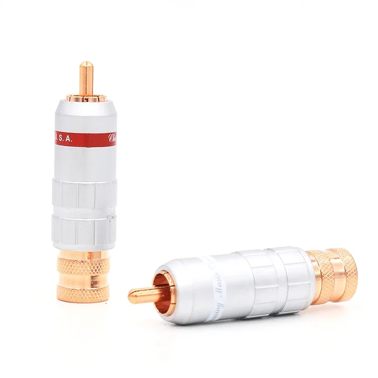 

New VR002 red copper plated RCA Plug Audio Video Cable Adapter Solders