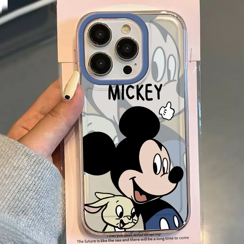 Disney Mickey Mouse Smile Cute Phone Case For iPhone 15 14 13 Pro Max 11 12 13 Pro X XR XS MAX 7 8 Plus Y2K Soft Clear Cover