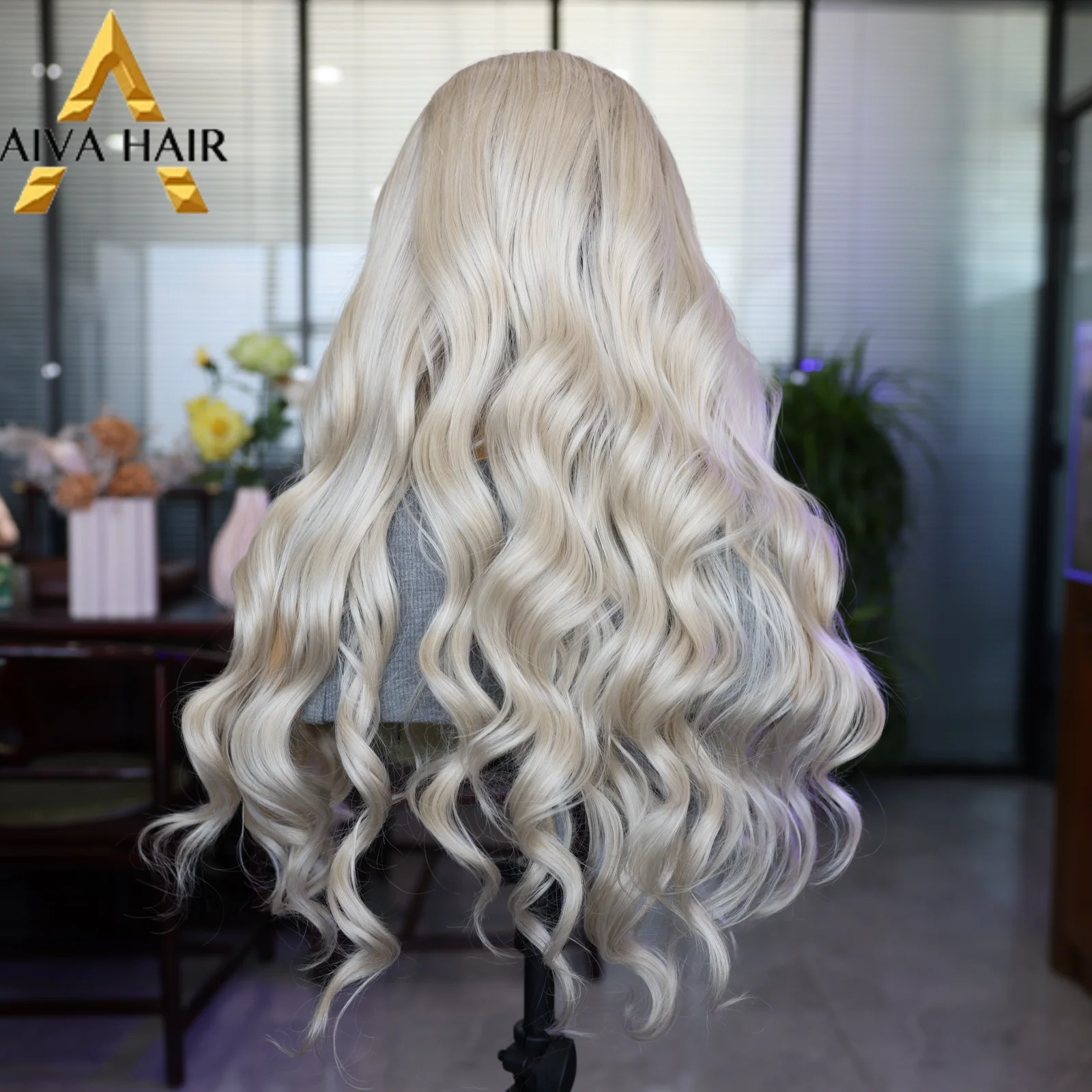 Grey Brown Synthetic Wig Long Body Wave Wig Lace Mesh Cap In Front Breathable Comfortable Natural Hair Line Cosplay Women's Wig