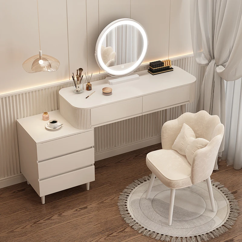 Italian Modern Vanity Table Classic Premium Minimalist Aesthetic Vanity Table Textured Beauty Meuble De Chambre Furniture
