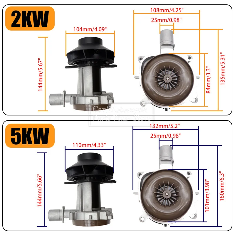 주차 히터용 송풍기 모터, 자동차 공기 디젤 주차 히터, 연소 공기 선풍기, Eberspacher Airtronic D2 D4, 2KW, 5KW, 12V, 24V