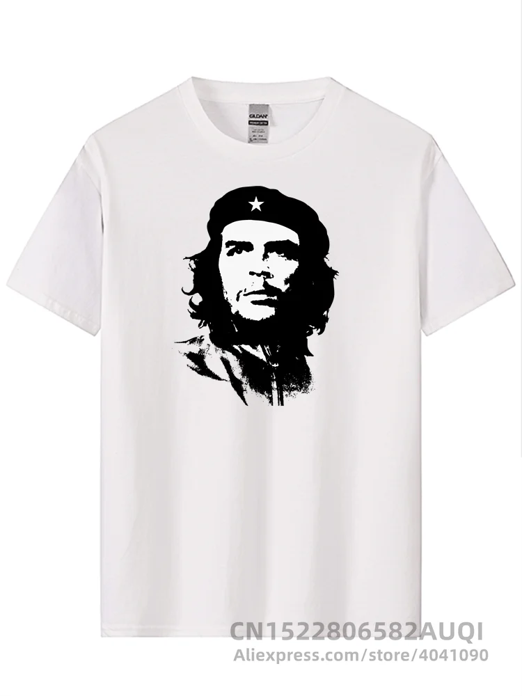 Masculino de alta qualidade manga curta 100% algodão che guevara revolução impresso camisa masculina casual o-pescoço masculino camiseta feminina