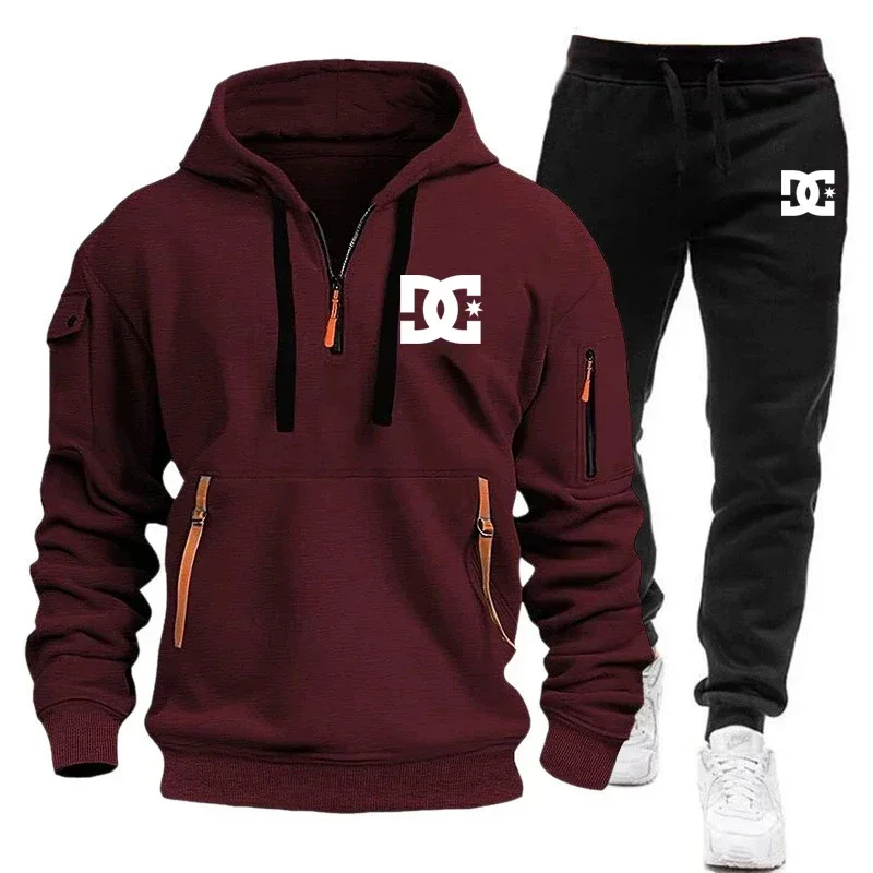 Men's sportswear set, fashionable sportswear, women's sweatshirt + pants two-piece set, running casual sportswear pants
