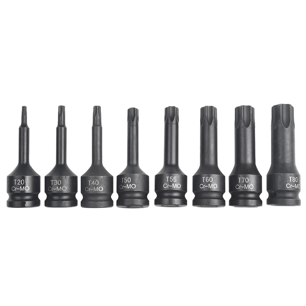 Imagem -05 - Chave Ferramentas Wrench Conjunto para Acessórios de Reparação Drive Impact Torx Star Bit-soquete Sets T20 T30 T40 T50 T55 T60 T70 T80 Polegada