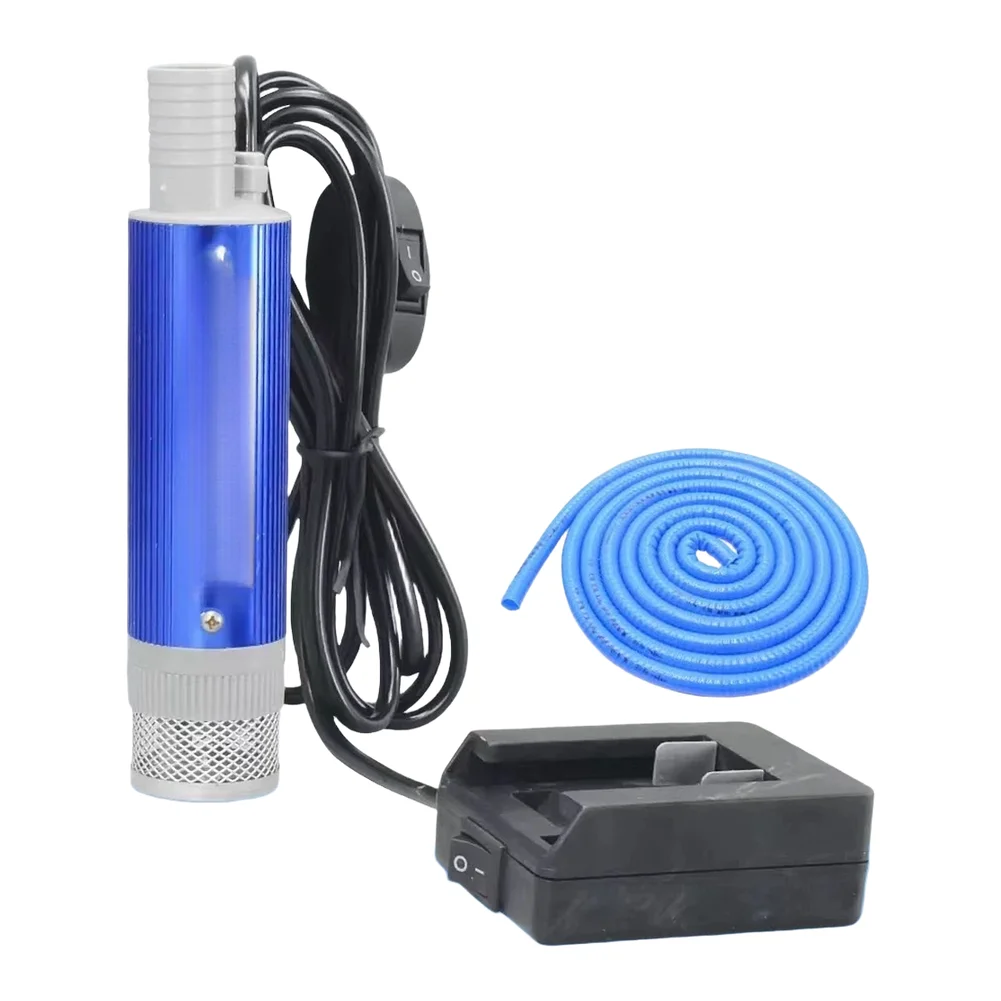 Blue Electric Oil Transfer Pump Aluminum Alloy Construction Pump Portable Fluid Extractor Quick Transfer Capability