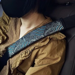 1 pair Car modification universal seat belt shoulder protector creative hand-painted shoulder protector car decoration