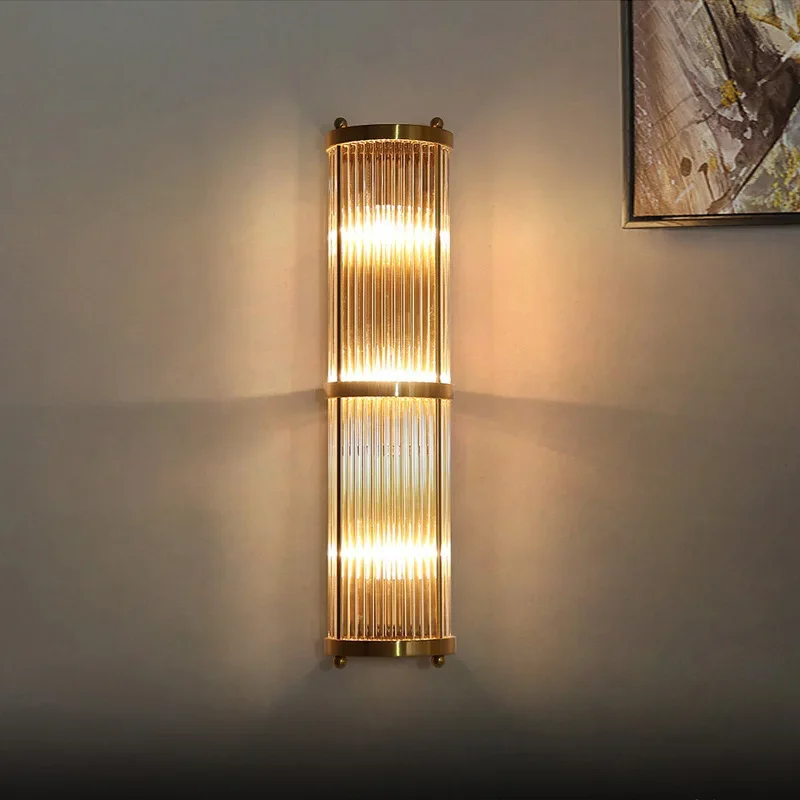 SANDYHA Modern Living Room Lobby Crystal Wall Lamps Nordic Fashion Simple Villa Bedroom Bedside