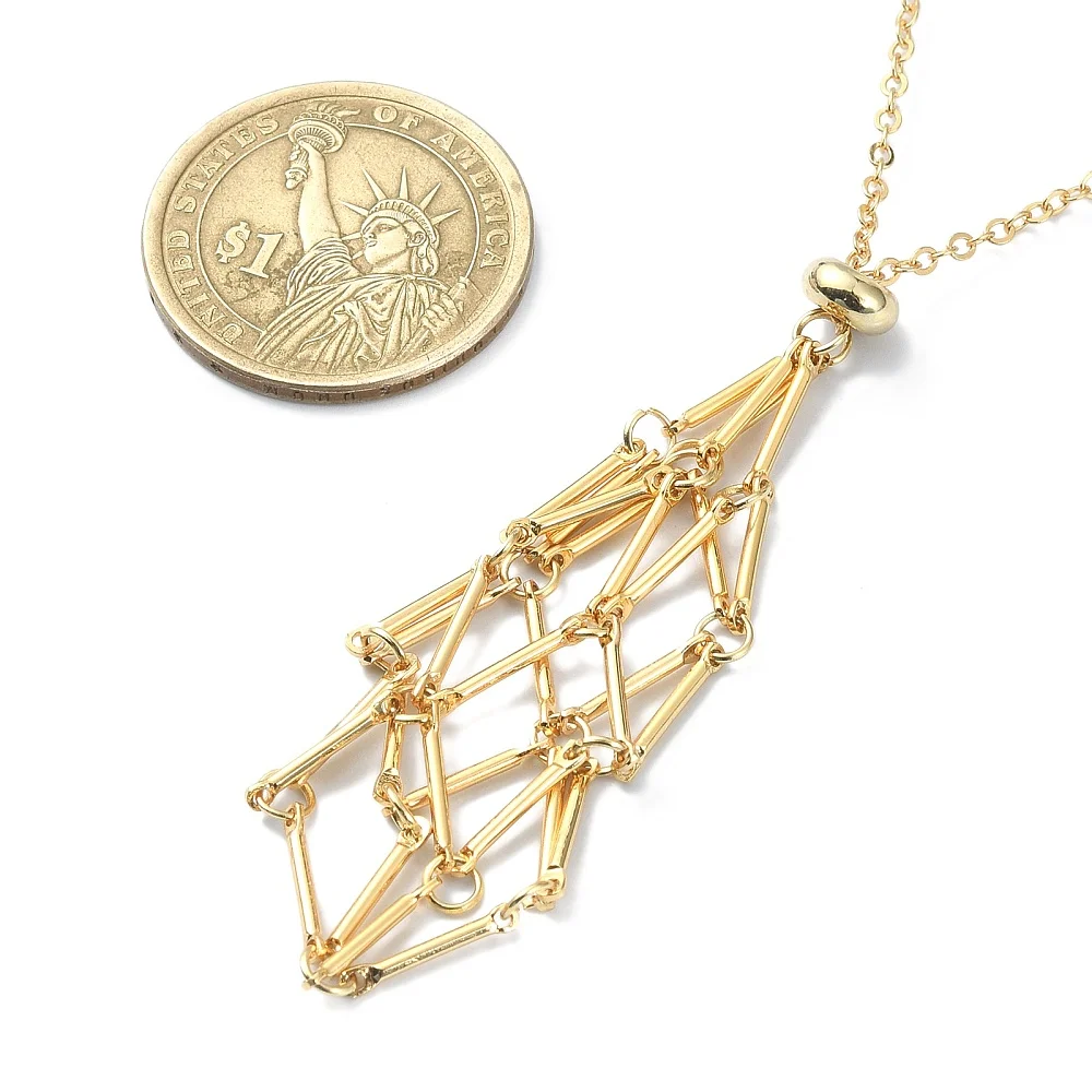 PandaHall 6 Stück 2-farbige Messing-Gliederketten für Makramee-Beutel, Platin & Gold, je 3 Stück pro Farbe für Anhänger-Halsketten und Schmuck – Detail 20