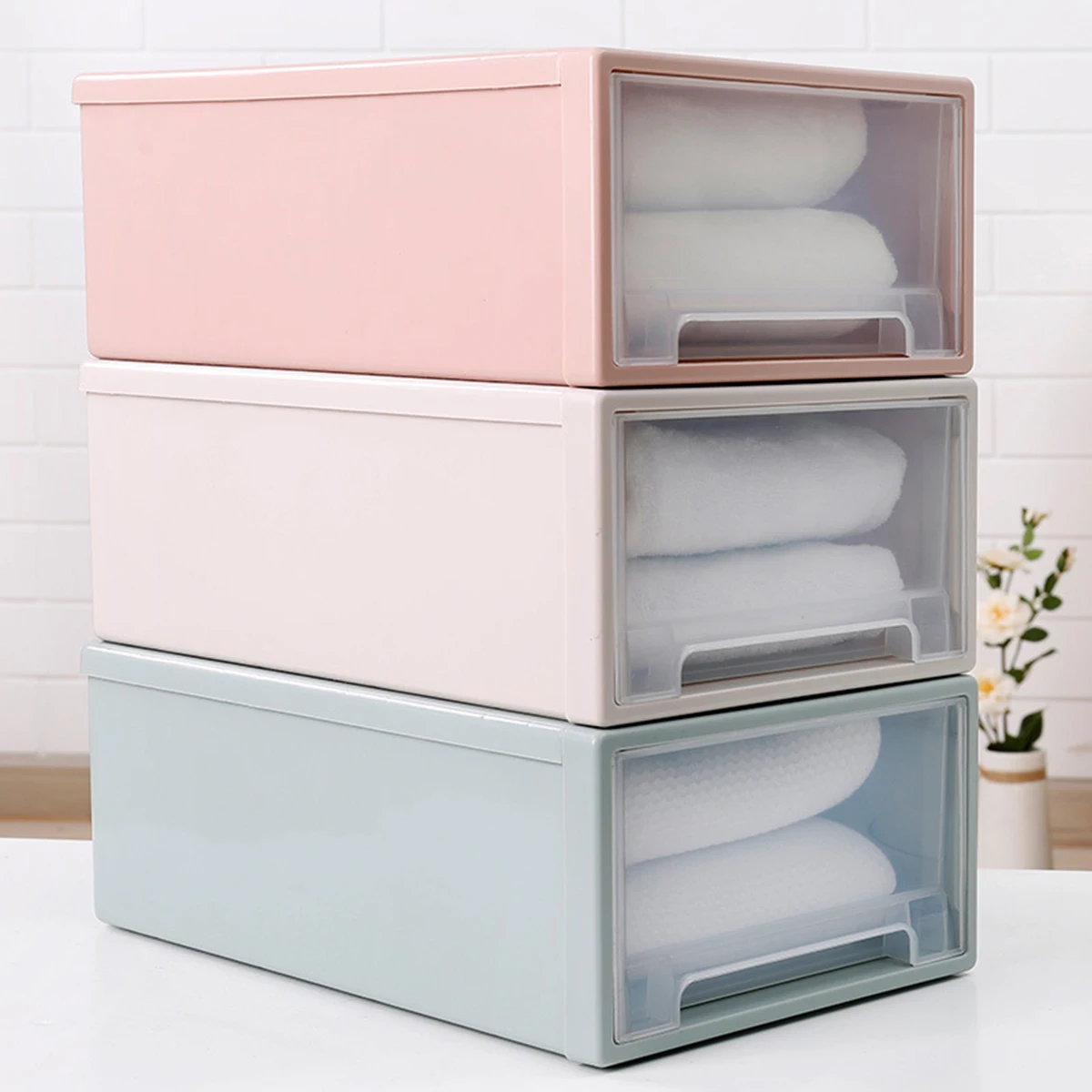 Drawer Storage Box Wardrobe Clothing Storage Box Plastic Transparent Storage Box Quilt Storage Box Organizer Case