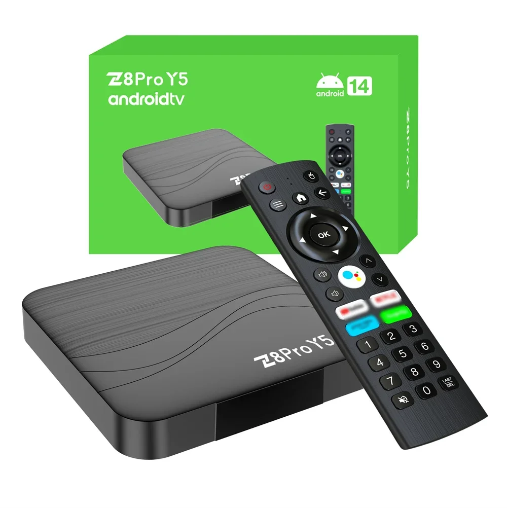 Lote de 10 Unidades Z8 Pro Y5 Amlogic S905Y5 BT5.0 WIFI6 Quad Core A55 CPU Android 14 4Gb 32GB 8K HDR 2GB 4GB RAM 16GB 32GB Smart TV Box