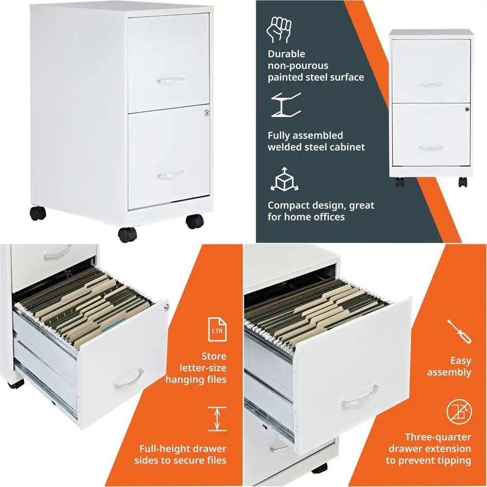 

Portable White Mobile File Cabinet for SOHO Offices with Spacious Storage and Sleek Design