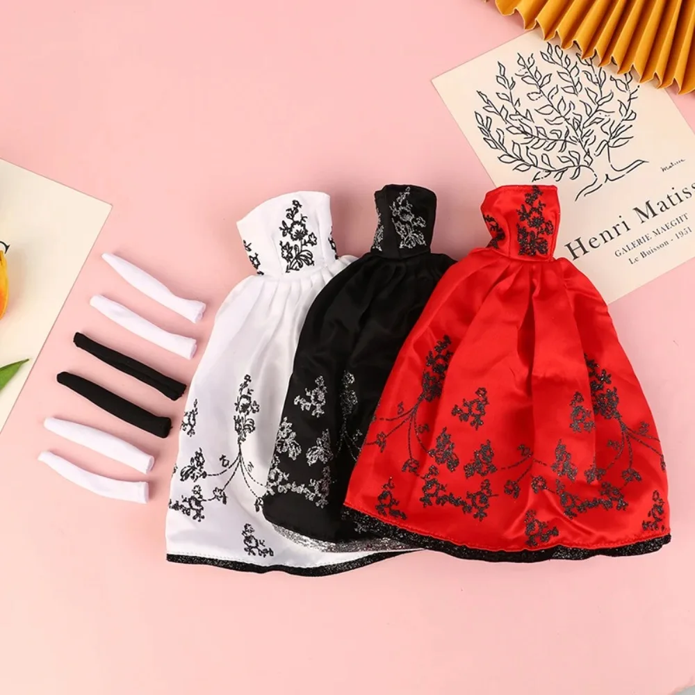 Doll Clothes Doll Clothes Princess Dress 1/6 Doll Princess Dress 30Cm Doll Clothes Red Plush Embroidery Doll Accessories