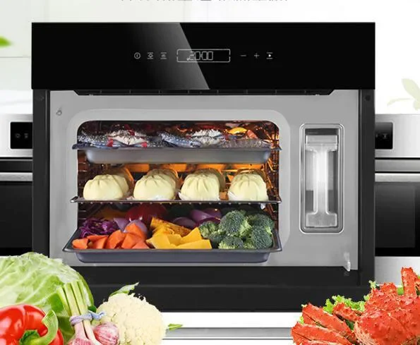 Embedded Electric Steaming Furnace Integrated Oven Of Steaming And Baking Two In One Black Forno Single Hornos 2600