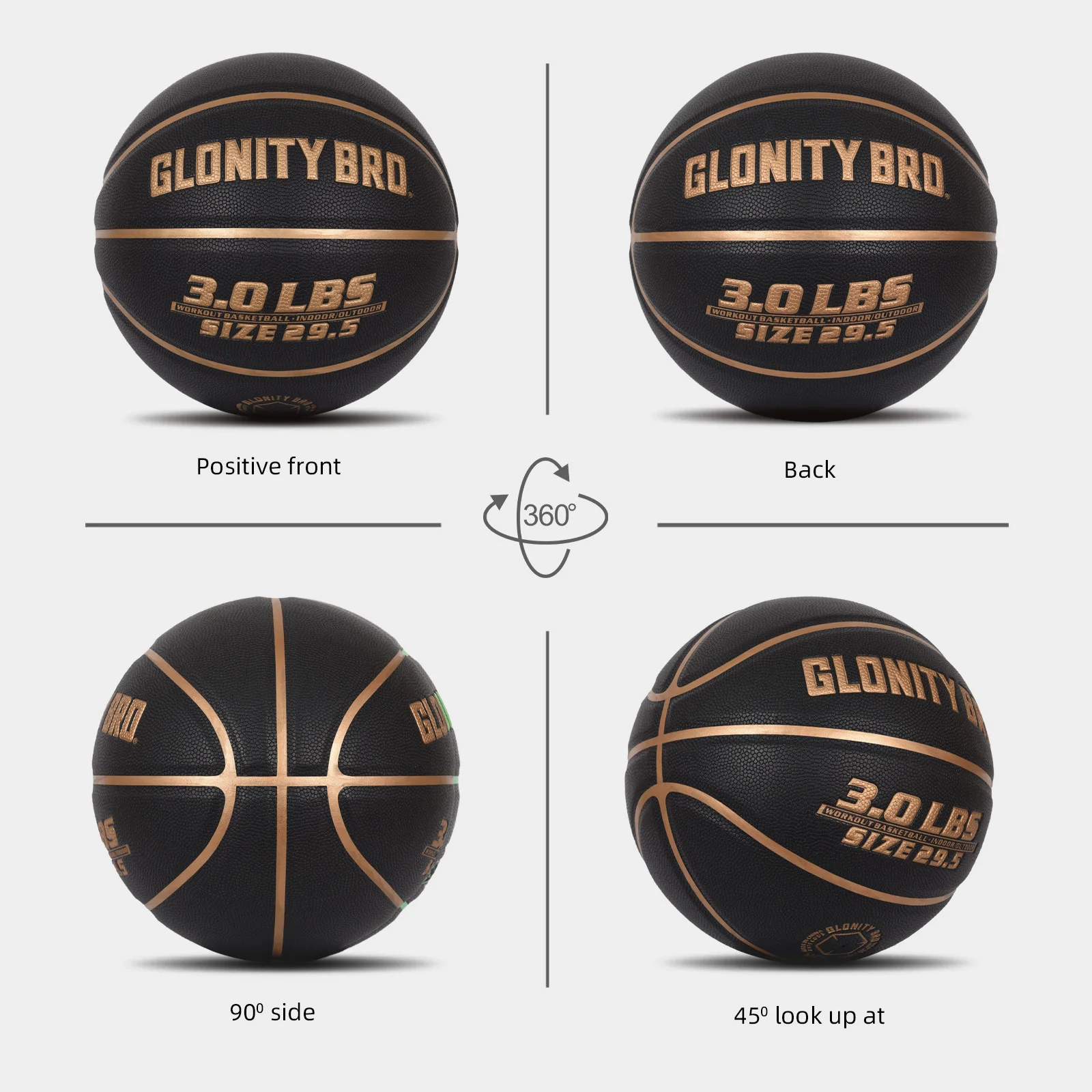 Fotografia 6: Bola de Basquete Pesada para Treinamento 6/7, 28.5''/29.5'' Masculina e Feminina, Couro Composto para Uso Interno e Externo, Ideal para Drible, Passes e Rebotes