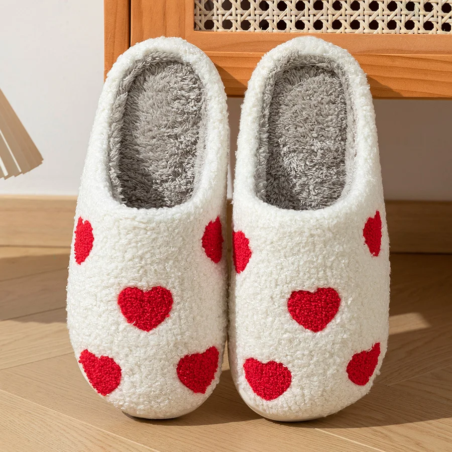 Women Slippers Fashion Little Heart Funny Love Shoes for Gift Mules Fuzzy Comfy Soft Sole Bedroom Slides Ladies Home Shoes